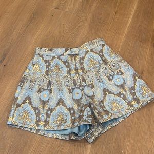 NWT Sandro Ori Metallic Jacquard Shorts Size 36